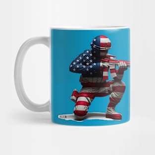 American Military Soldier and USA Flag by focusln Mug